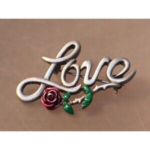 Vintage Rose Love Razza Brooch